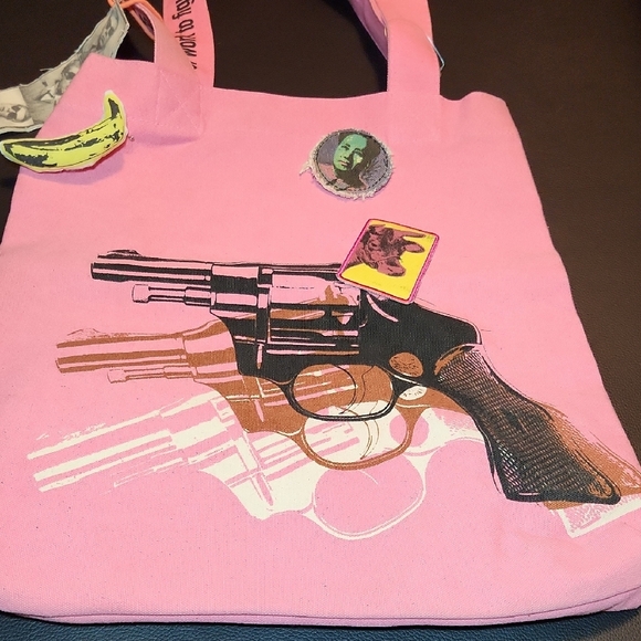 Pink Tote Bag with Graphic Design - Picture 5 of 6